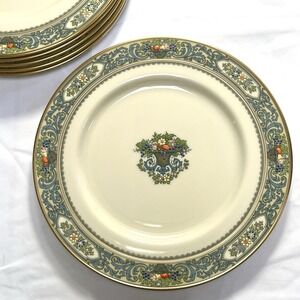 6 Lenox Autumn Presidential Dinner Plates 10.5" Gold Stamp Lot Set Excellent